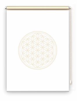 Rollo Blume des Lebens beige blanco  - Sichtschutz Extartiqe